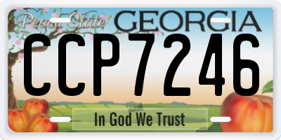 GA license plate CCP7246