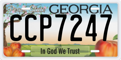 GA license plate CCP7247