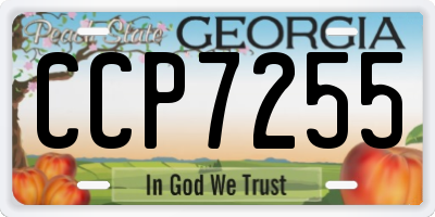 GA license plate CCP7255