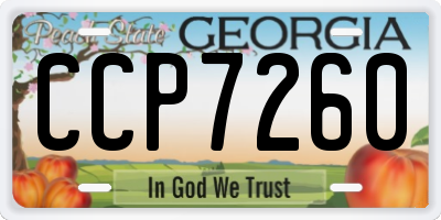 GA license plate CCP7260