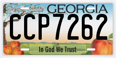 GA license plate CCP7262