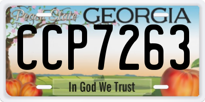 GA license plate CCP7263