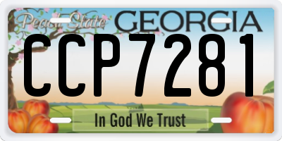 GA license plate CCP7281