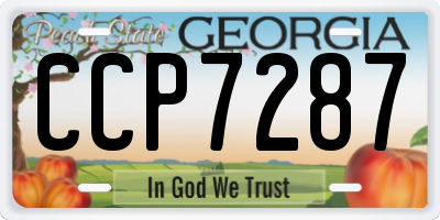 GA license plate CCP7287