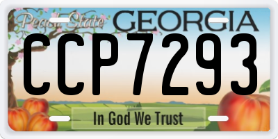 GA license plate CCP7293