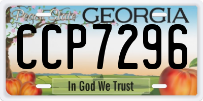 GA license plate CCP7296