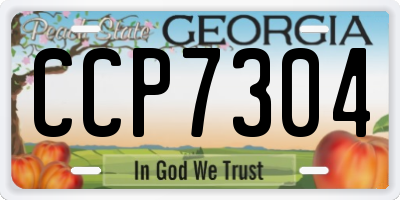 GA license plate CCP7304