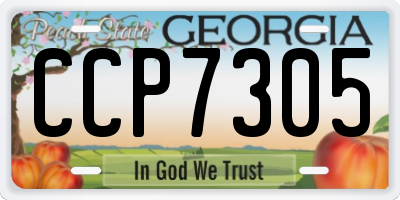 GA license plate CCP7305