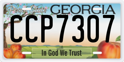 GA license plate CCP7307