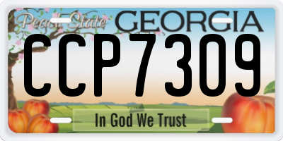 GA license plate CCP7309