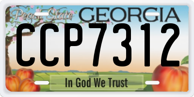 GA license plate CCP7312