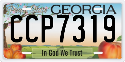 GA license plate CCP7319