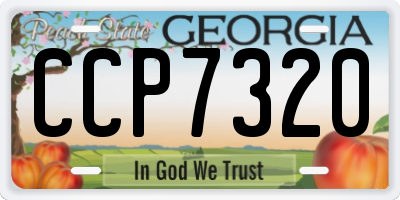 GA license plate CCP7320