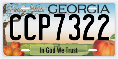 GA license plate CCP7322