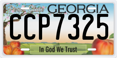 GA license plate CCP7325