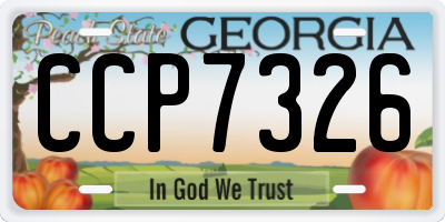 GA license plate CCP7326