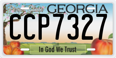 GA license plate CCP7327