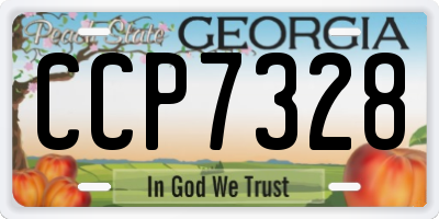 GA license plate CCP7328