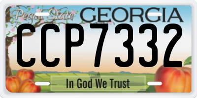GA license plate CCP7332
