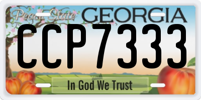 GA license plate CCP7333