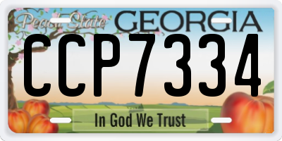 GA license plate CCP7334