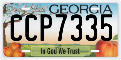 GA license plate CCP7335
