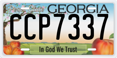 GA license plate CCP7337
