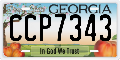 GA license plate CCP7343