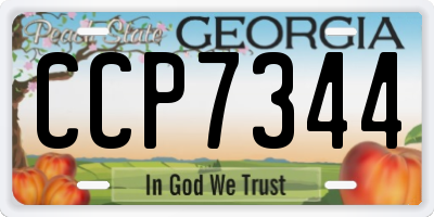 GA license plate CCP7344