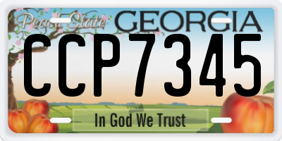 GA license plate CCP7345