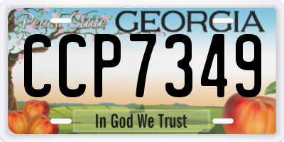GA license plate CCP7349