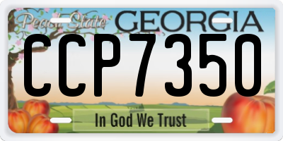 GA license plate CCP7350