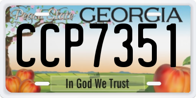 GA license plate CCP7351