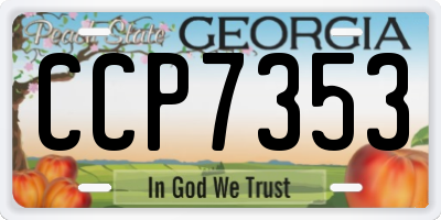 GA license plate CCP7353