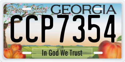 GA license plate CCP7354