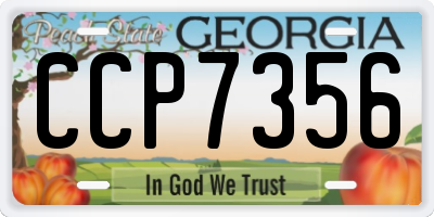 GA license plate CCP7356