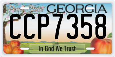 GA license plate CCP7358