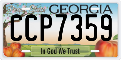 GA license plate CCP7359