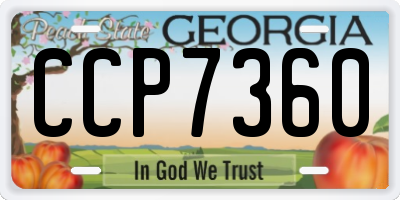 GA license plate CCP7360