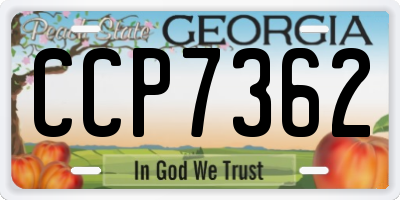 GA license plate CCP7362