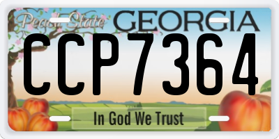 GA license plate CCP7364