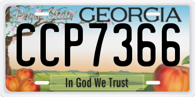 GA license plate CCP7366