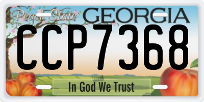 GA license plate CCP7368