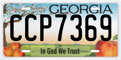 GA license plate CCP7369