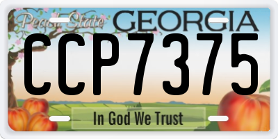 GA license plate CCP7375