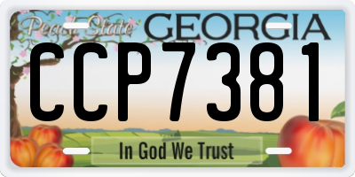 GA license plate CCP7381