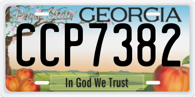 GA license plate CCP7382