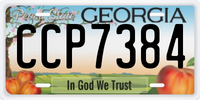 GA license plate CCP7384