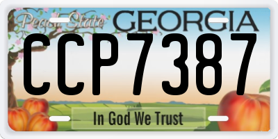 GA license plate CCP7387