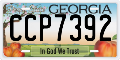 GA license plate CCP7392